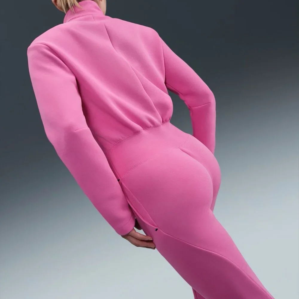 NEW $185 Nike Sportswear Tech Fleece Jumpsuit HV4095-675 Pink Women’s Size M - Picture 3 of 7